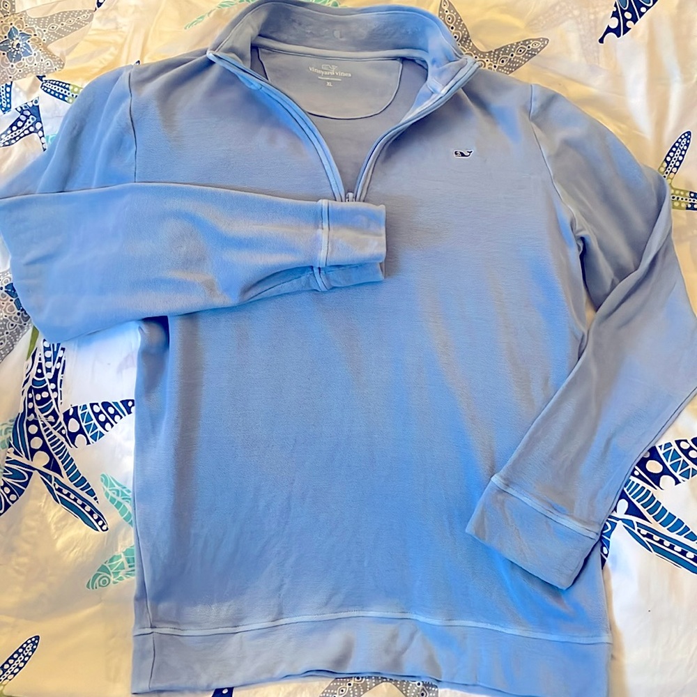 Light blue, Vineyard Vines quarter-zip long-sleeved shirt, boys size Large (16)